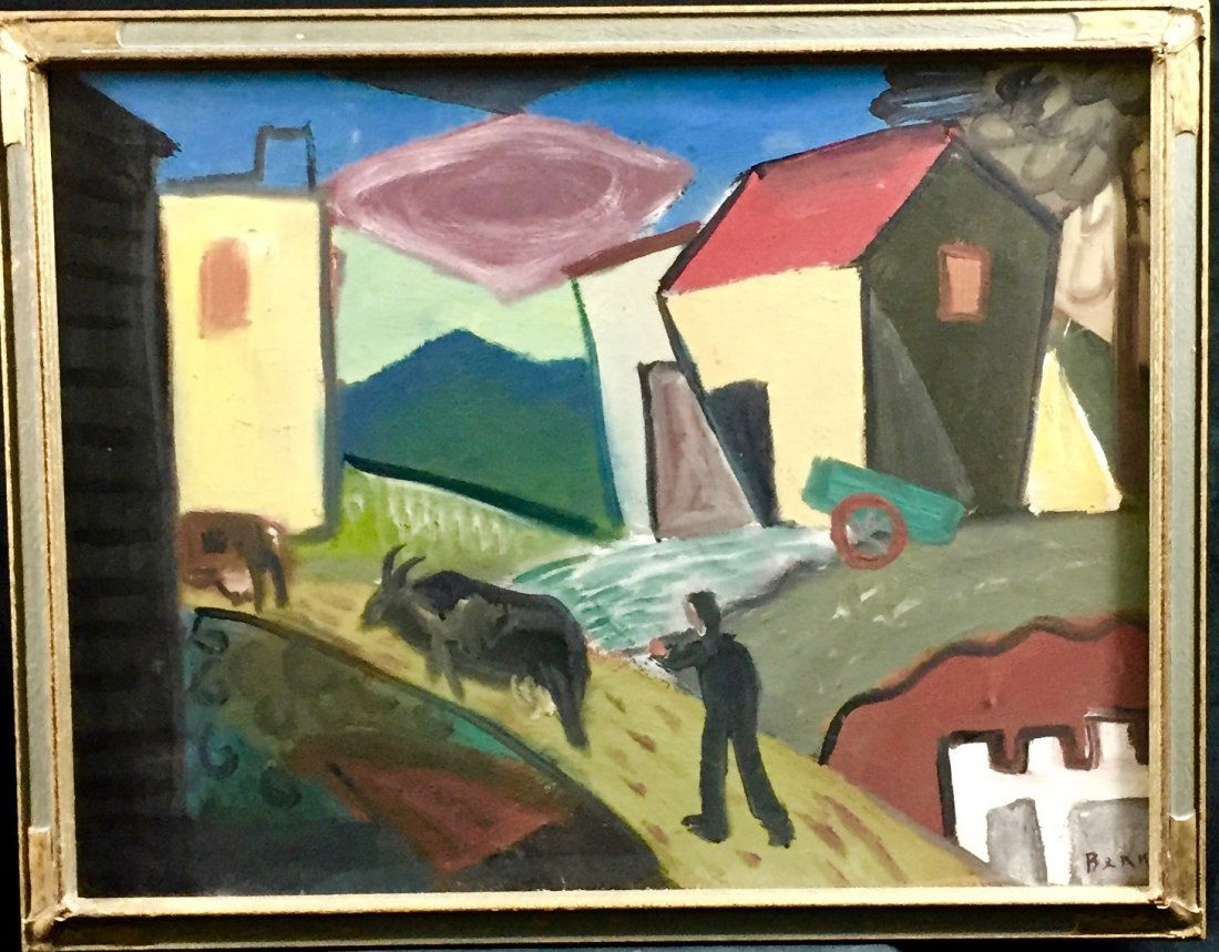 Ben Benn (1884-1983): Woodstock Farm Scene, c. 1920, oil on heavy paper, 14x20, signed lower right, Provenance: private collection, excellent condition