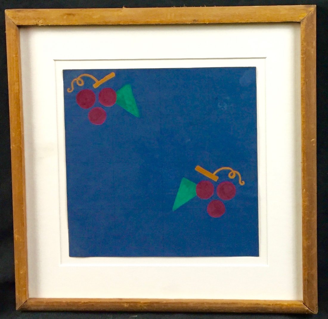 Konrad Cramer (1888-1963): Textile Design, c. 1915, gouache and graphite on paper, 8x8, Provenance: estate stamp on reverse, private collection, very good condition