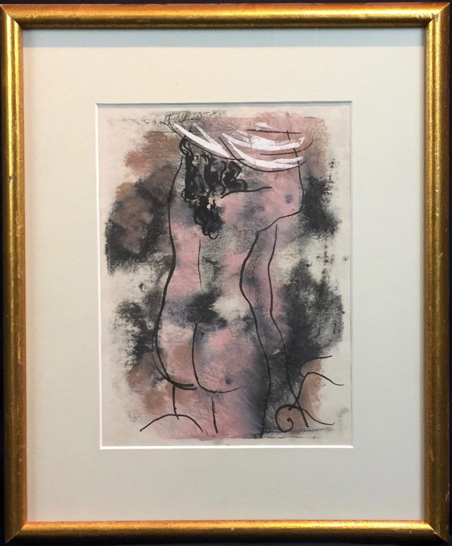 Konrad Cramer (1888-1963): Abstract Figure, 1948, mixed media on paper, 10x5.7, signed and dated lower right, Provenance: private collection, excellent condition