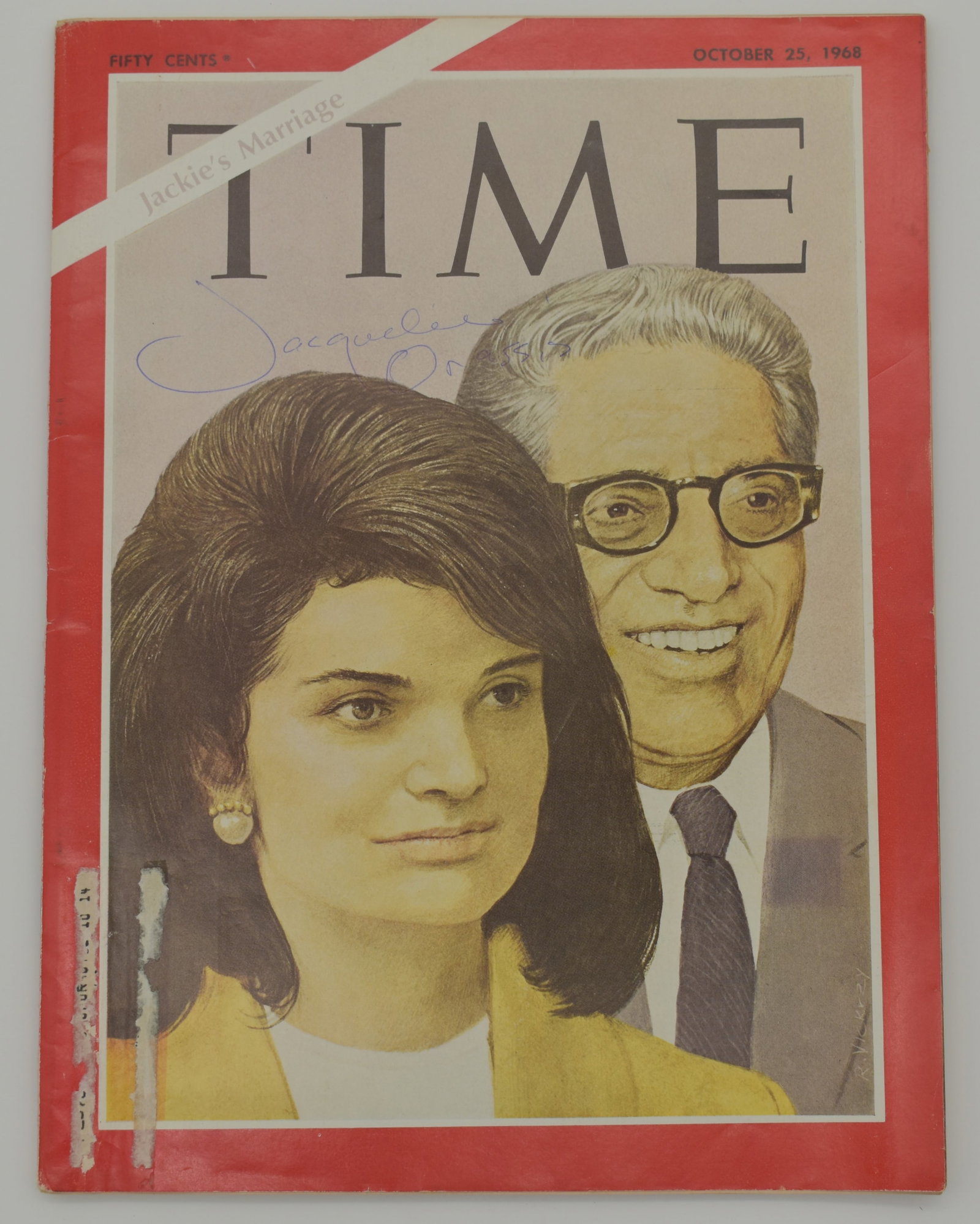 Jackie Kennedy autographed Time magazine 1968 (1 of 3)