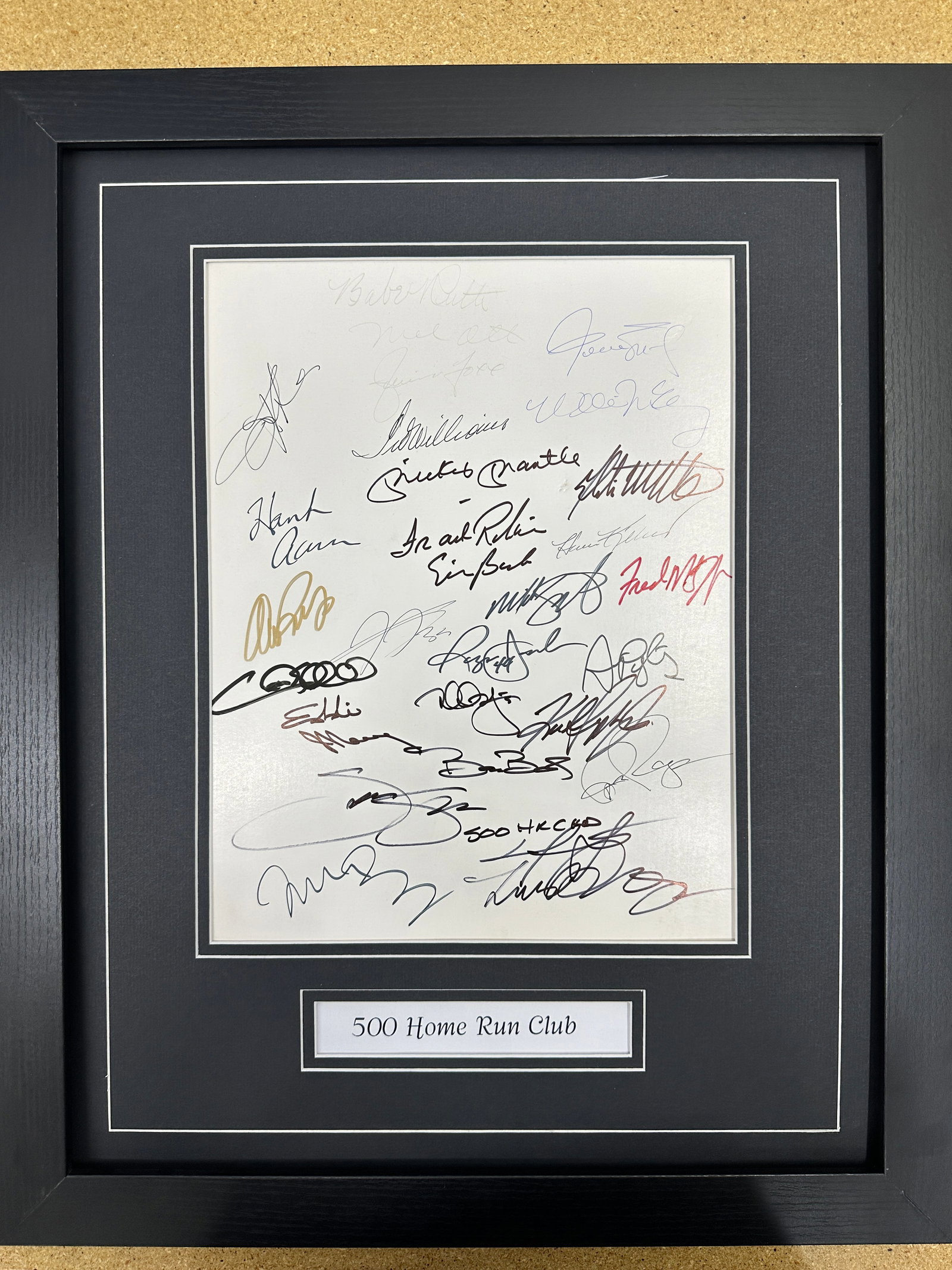 500 Home Run Club Signatures Framed Display (1 of 1)