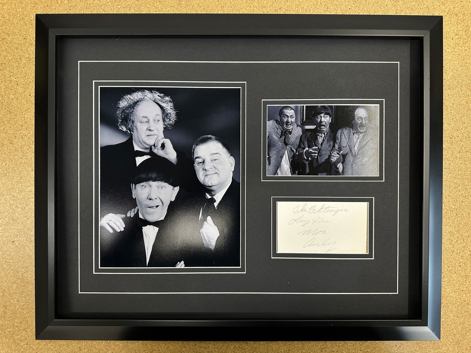 3 Stooges cut autograph in custom matting with frame (1 of 1)