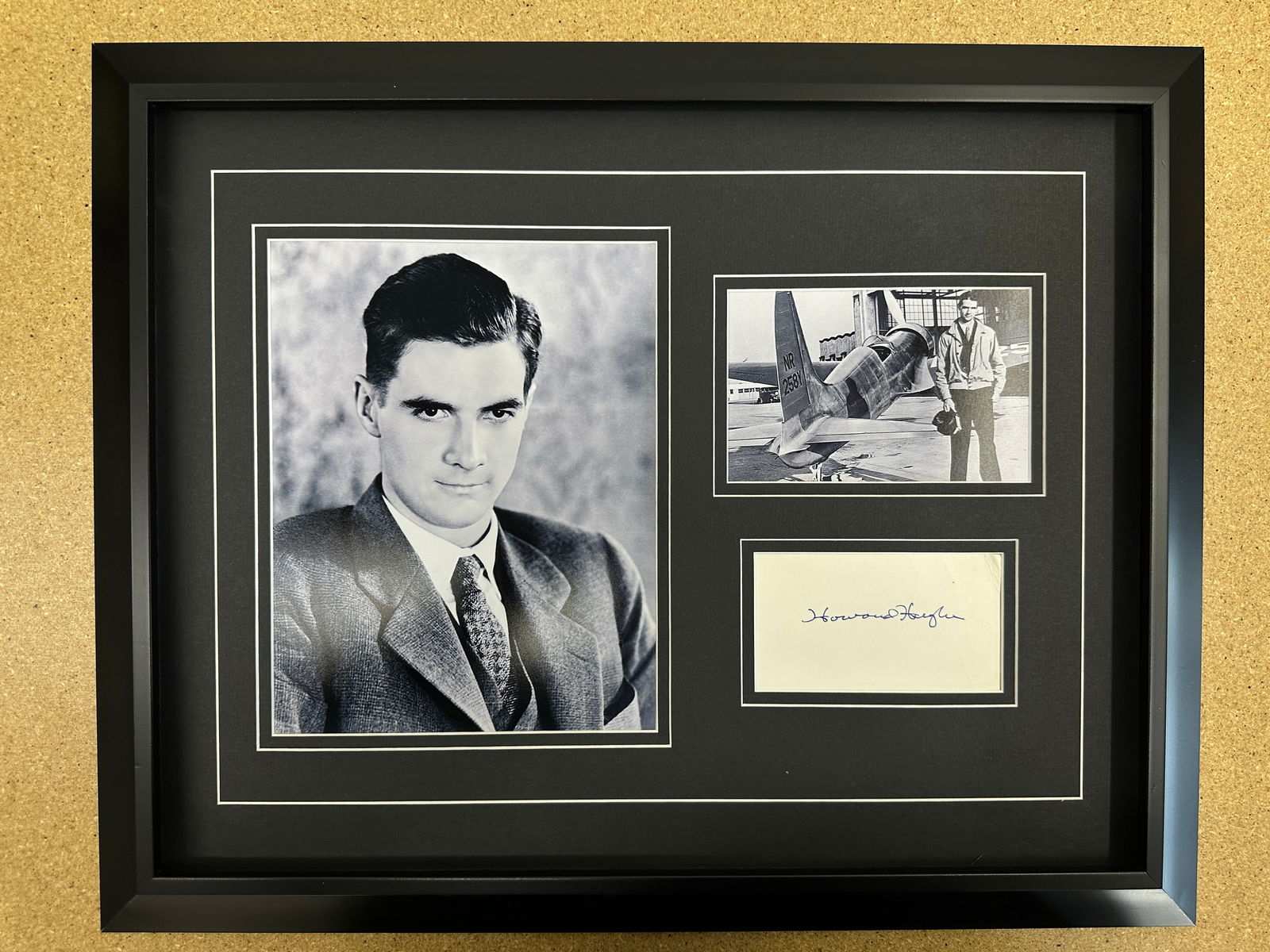 Howard Hughes cut autograph in custom matting with frame (1 of 1)