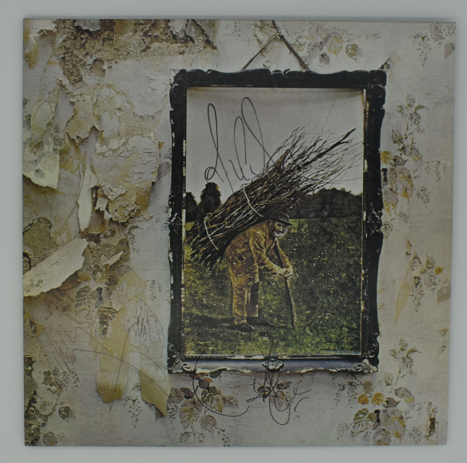 Led Zeppelin Autographed IV vinyl album cover (1 of 2)