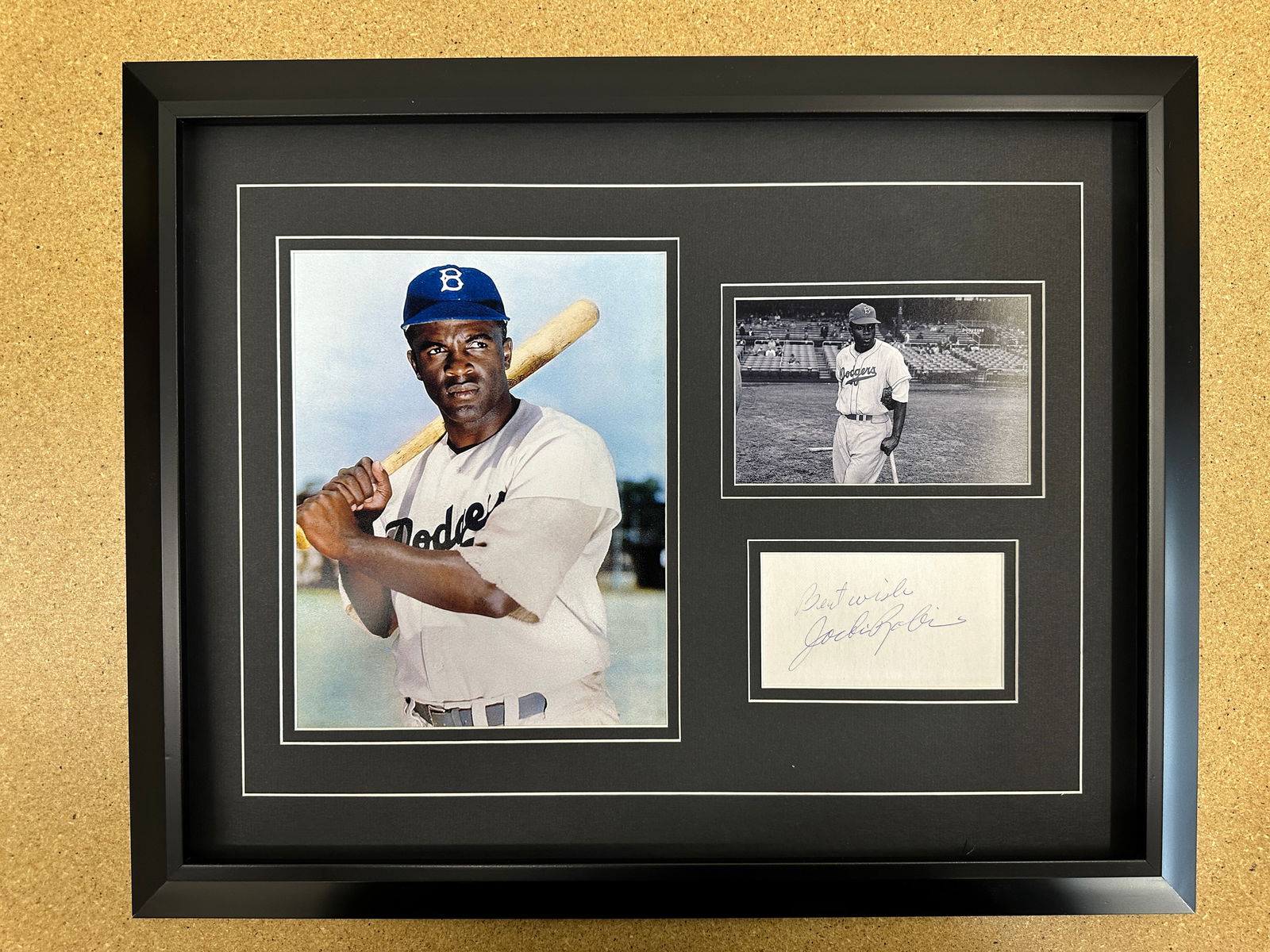 Jackie Robinson cut autograph in custom matting with frame (1 of 1)