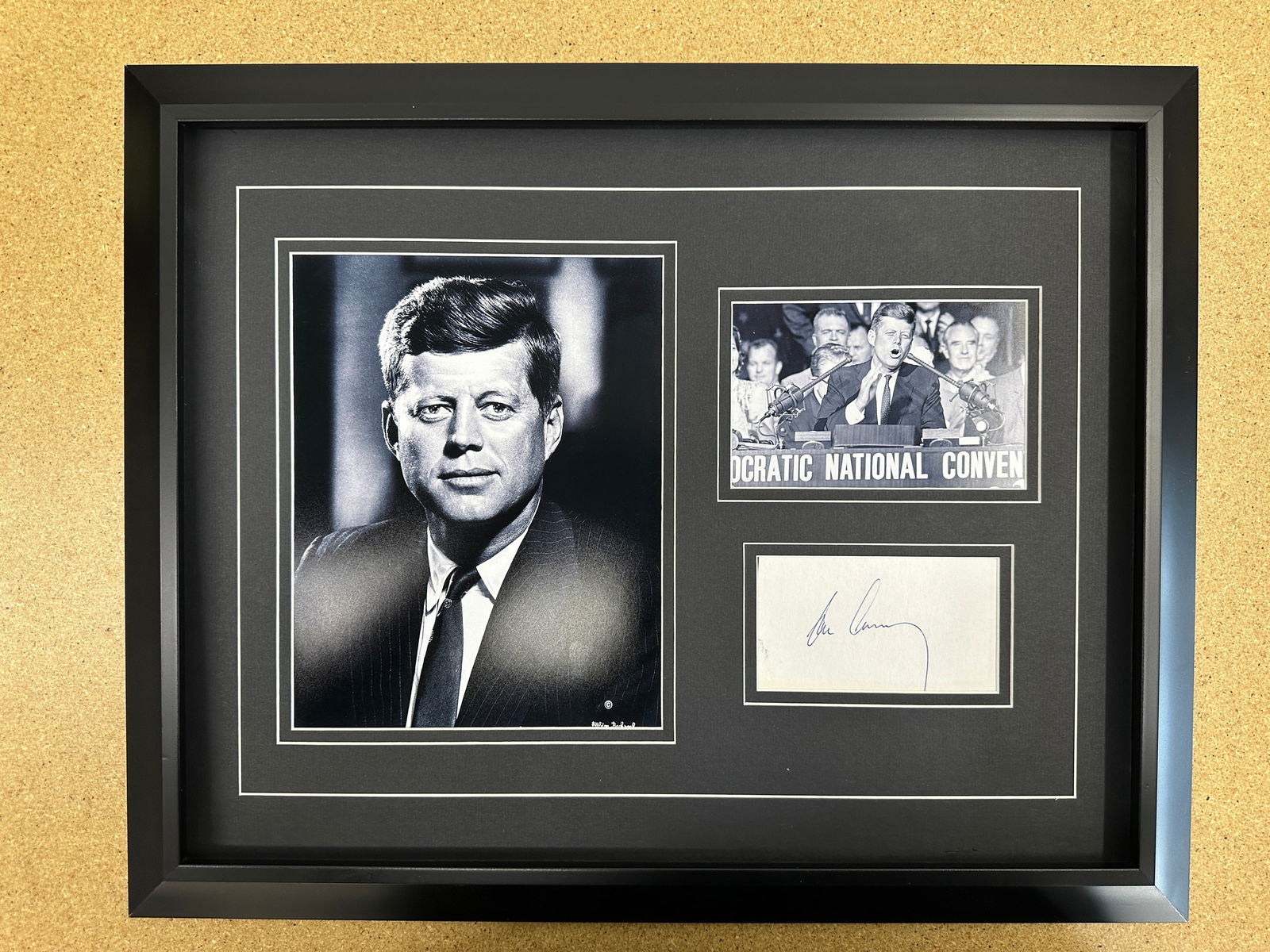 John Fitzgerald Kennedy cut autograph in custom matting with frame (1 of 1)