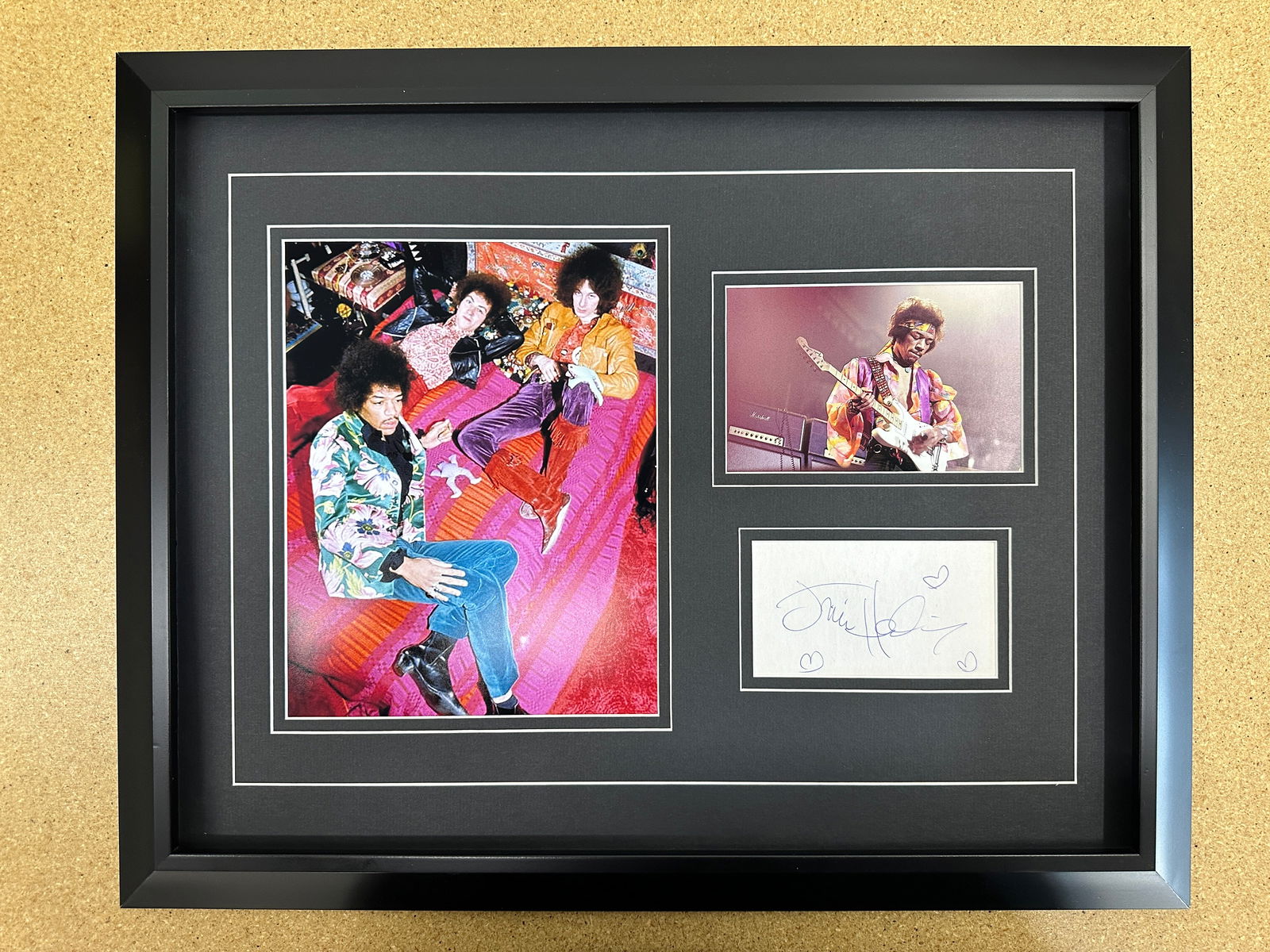 Jimi Hendrix cut autograph in custom matting with frame (1 of 1)