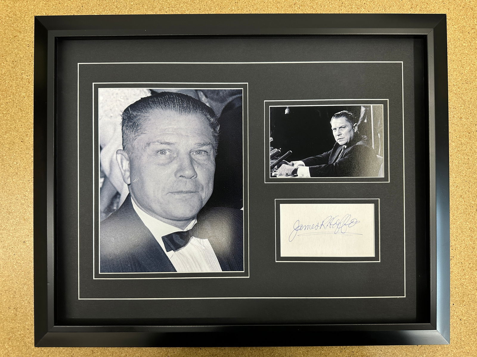 Jimmy Hoffa cut autograph in custom matting with frame (1 of 1)