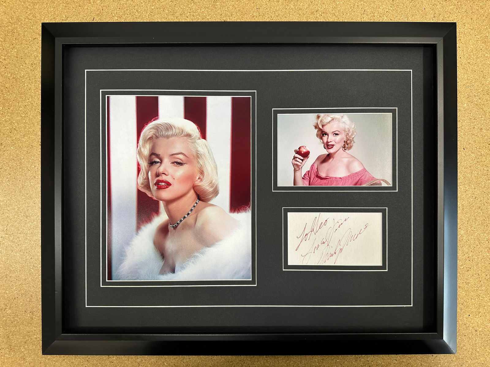 Marilyn Monroe cut autograph in custom matting with frame (1 of 1)