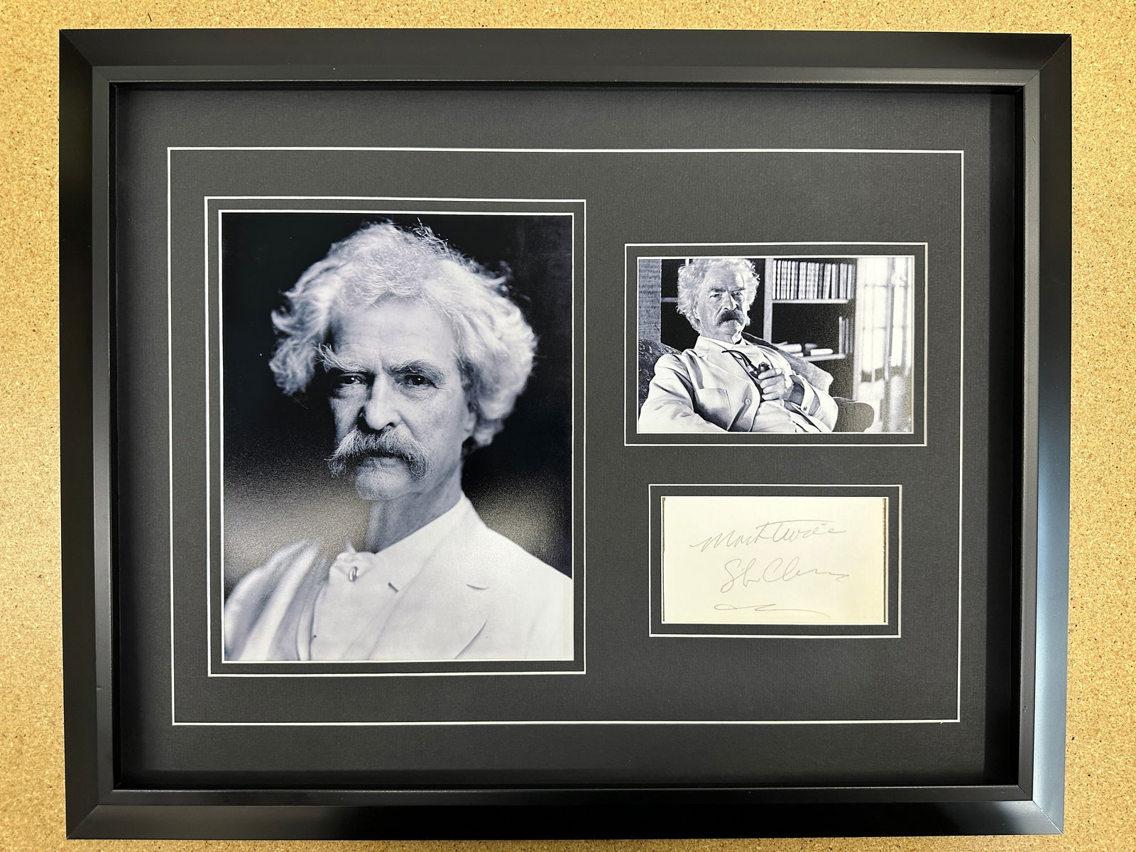 Mark Twain cut autograph in custom matting with frame (1 of 1)