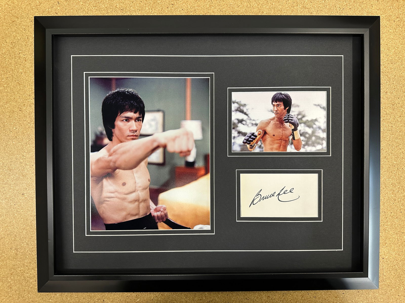 Bruce Lee cut autograph in custom matting with frame (1 of 1)
