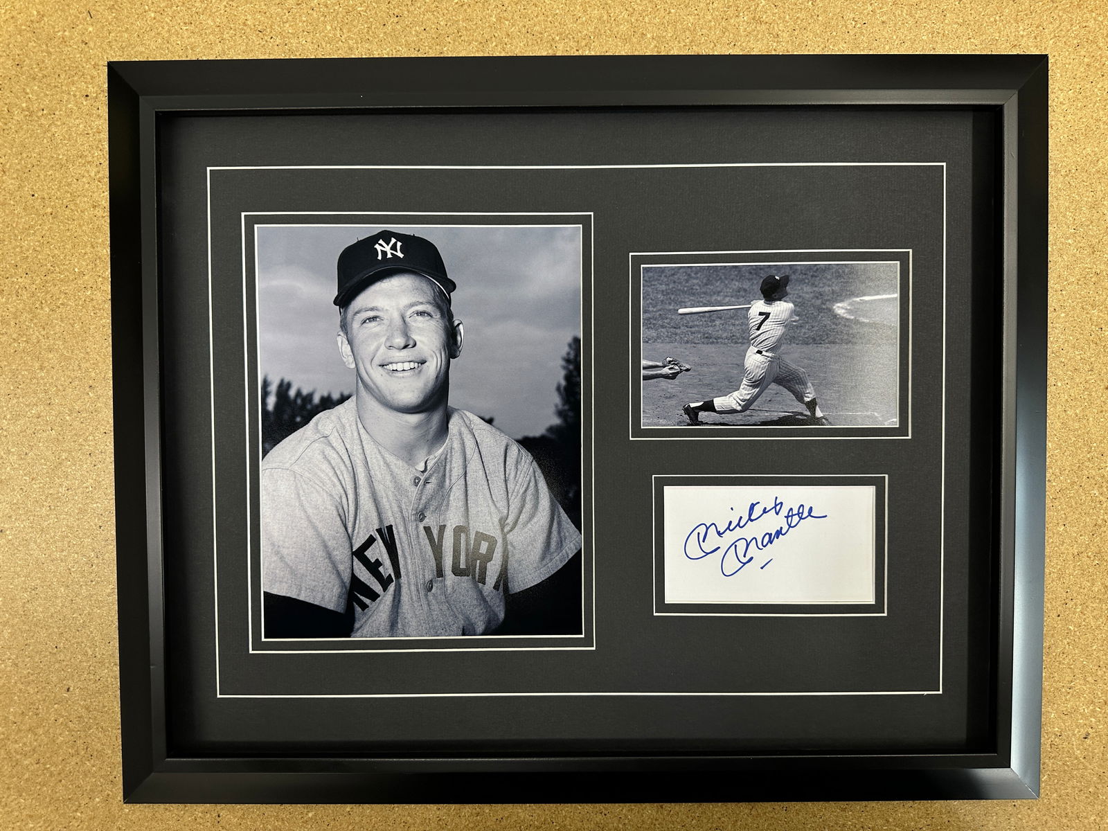Mickey Mantle cut autograph in custom matting with frame (1 of 1)