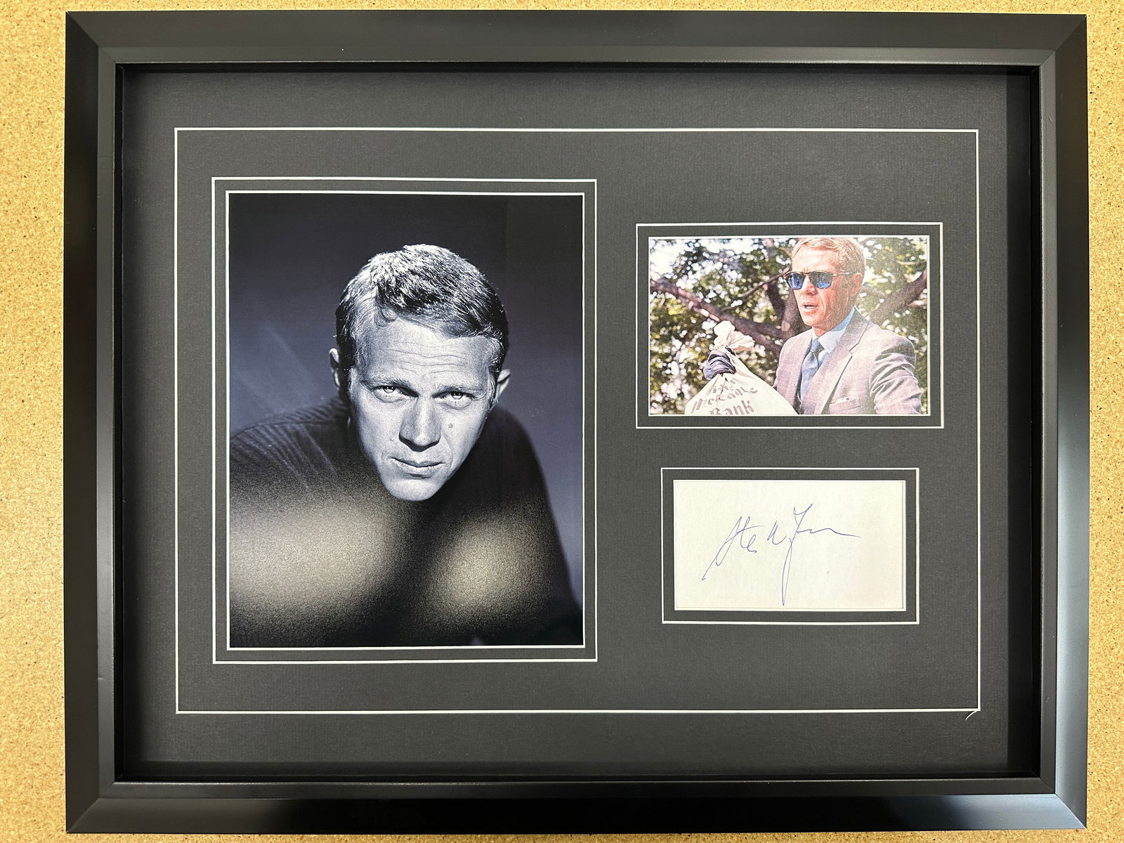 Steve Mcqueen cut autograph in custom matting with frame (1 of 1)