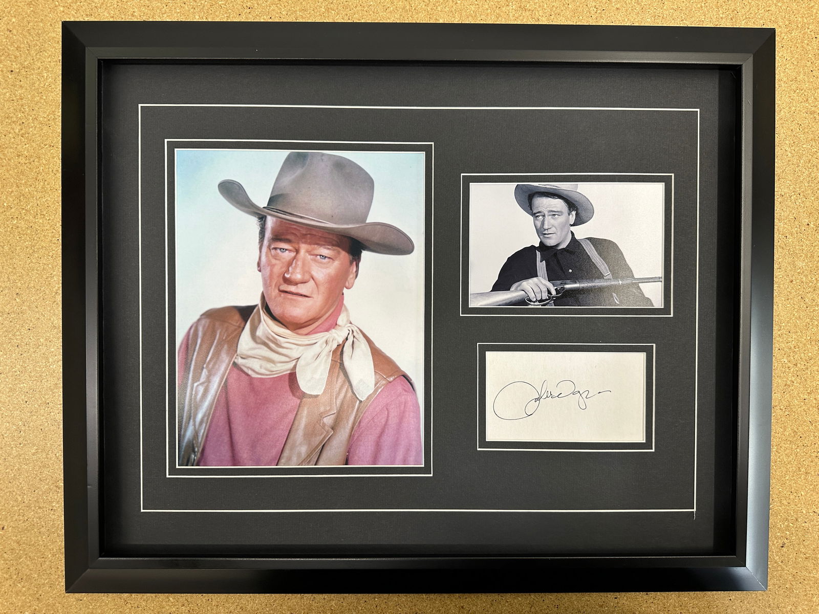 John Wayne cut autograph in custom matting with frame (1 of 1)
