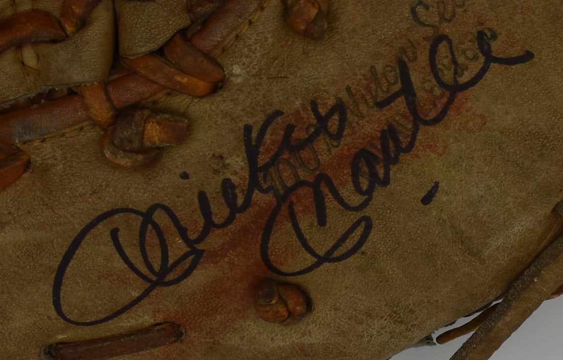 Mickey Mantle autographed glove (1 of 2)