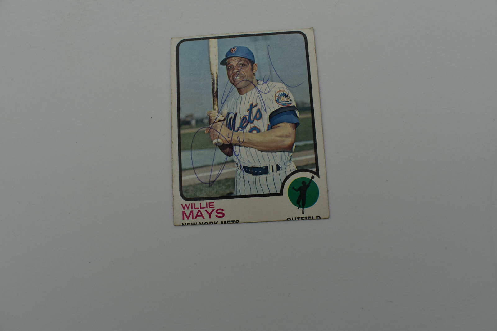 Willie Mays autographed baseball card (1 of 2)