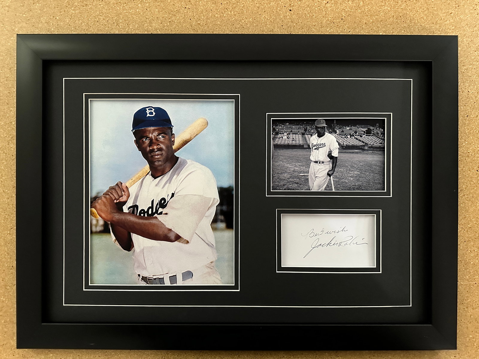 Jackie Robinson matted framed autograph Display (1 of 1)