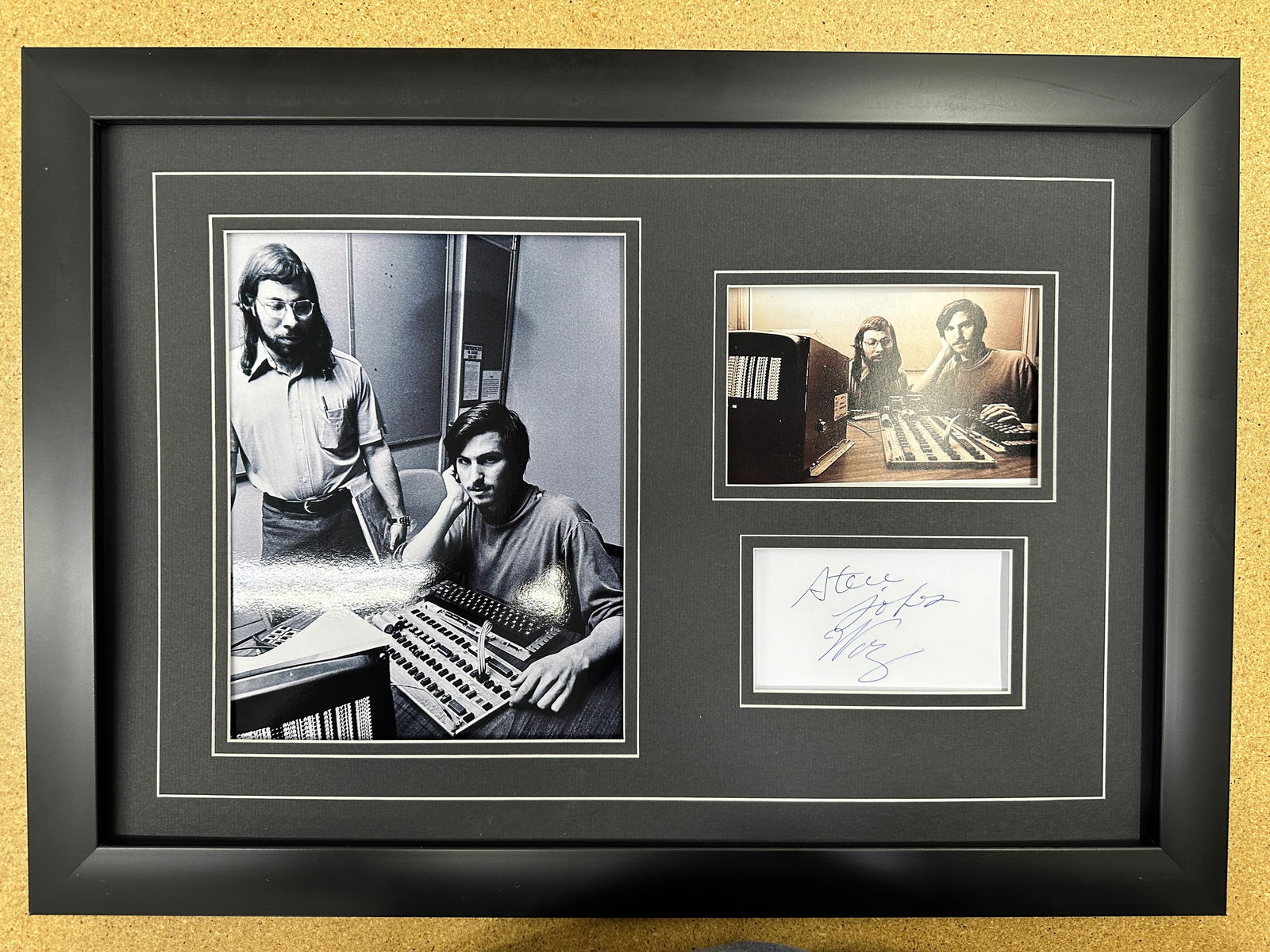 Steve Jobs and Steve Wozniak autograph matted and framed Display (1 of 1)