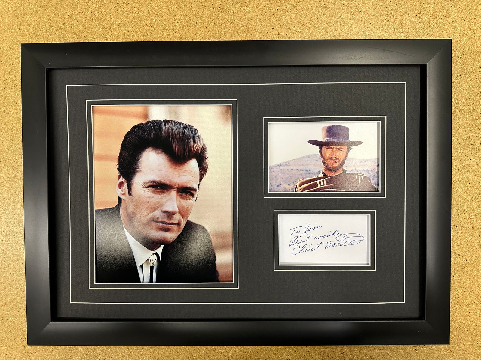 Clint Eastwood autograph matted and framed display (1 of 1)