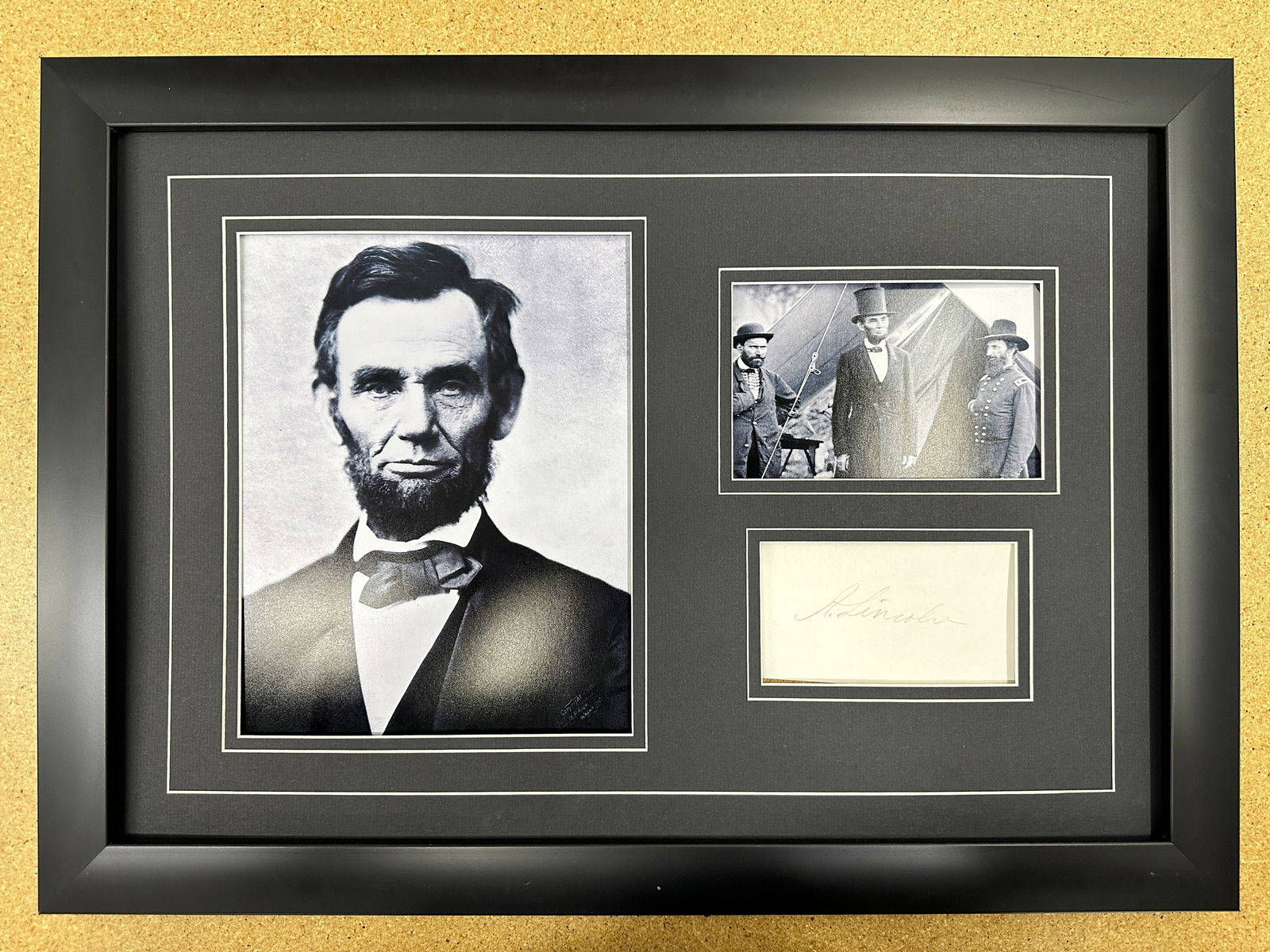 Abraham Lincoln autograph matted and framed display (1 of 1)