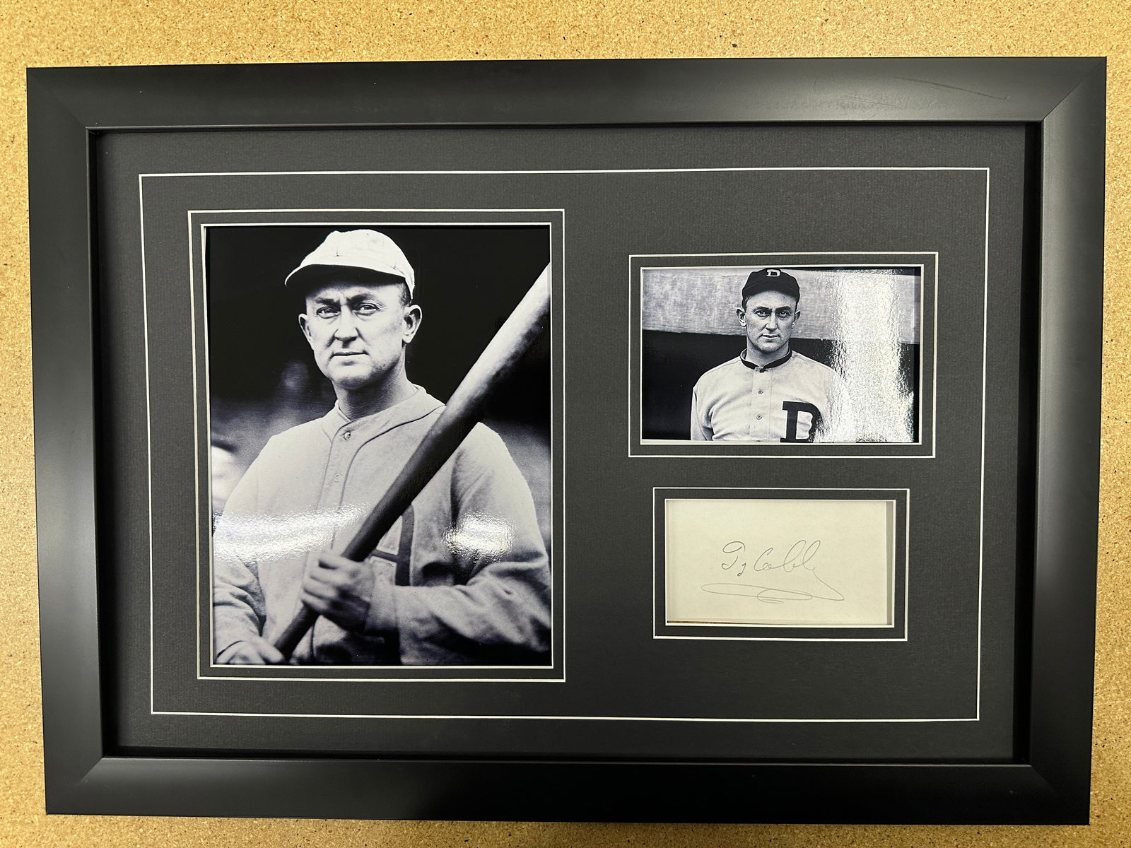 Ty Cobb autograph matted and framed display (1 of 1)