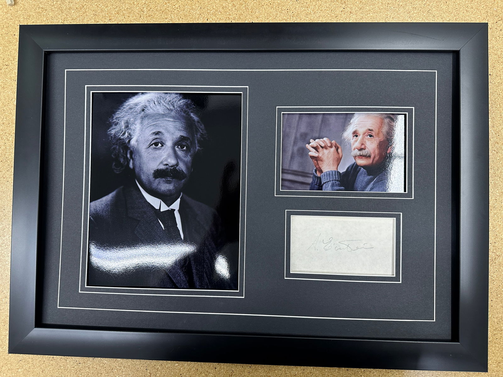Albert Einstein autograph matted and framed display (1 of 1)