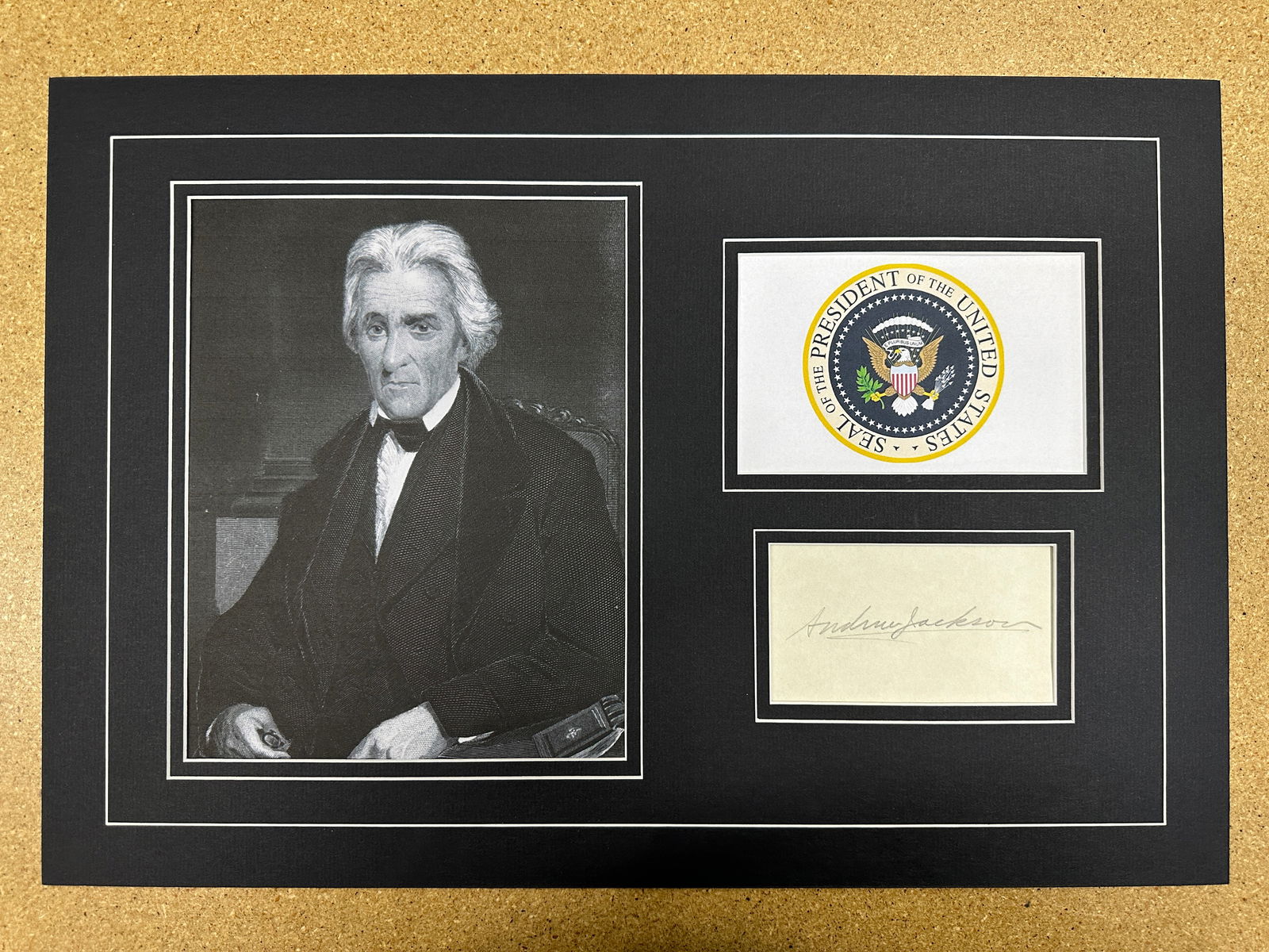 Andrew Jackson matted signature display (1 of 1)