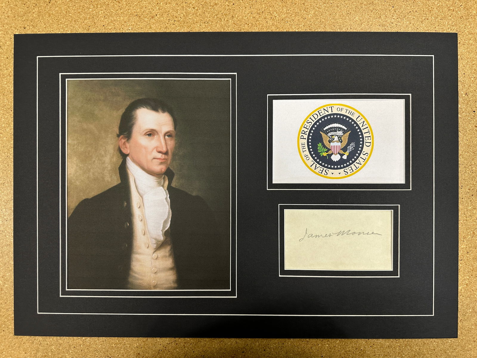 James Monroe matted signature display (1 of 1)