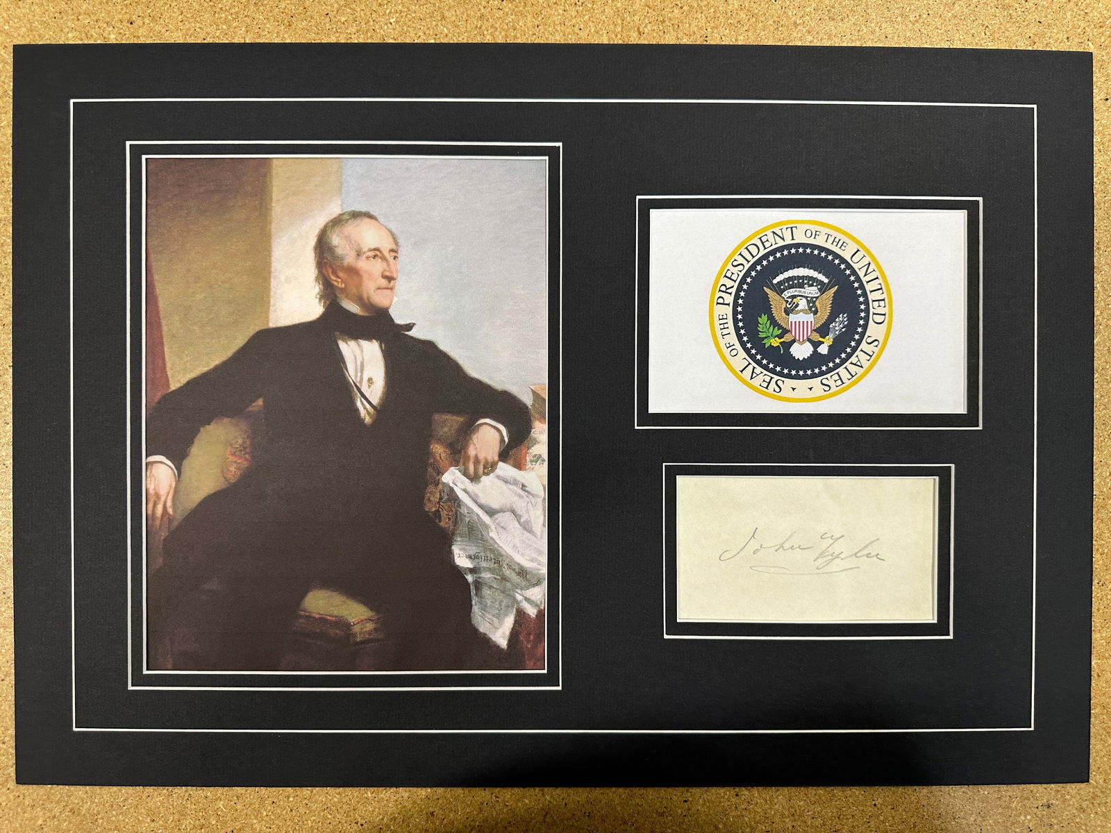 John Tyler matted signature display (1 of 1)