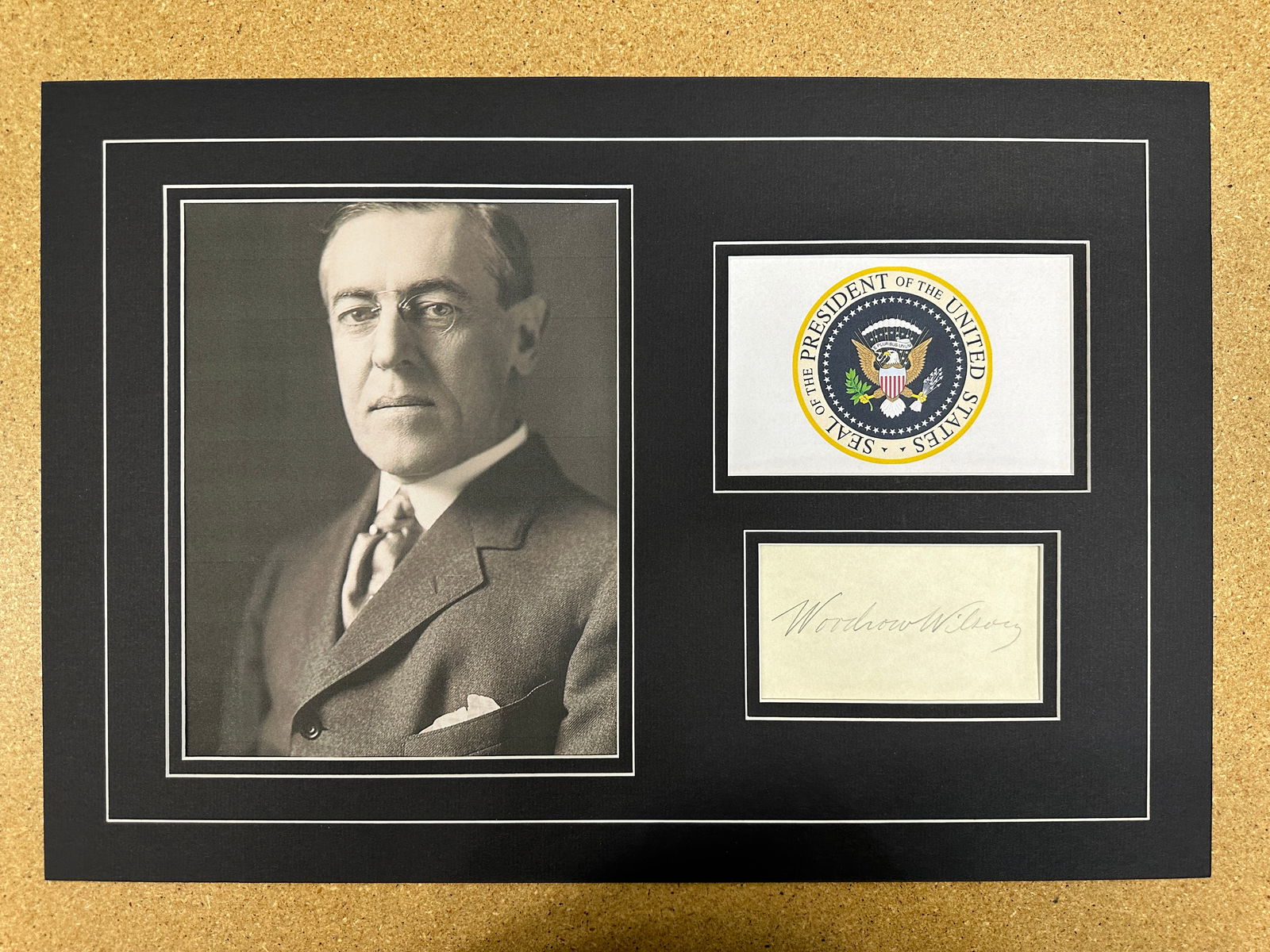 Woodrow Wilson matted signature display (1 of 1)