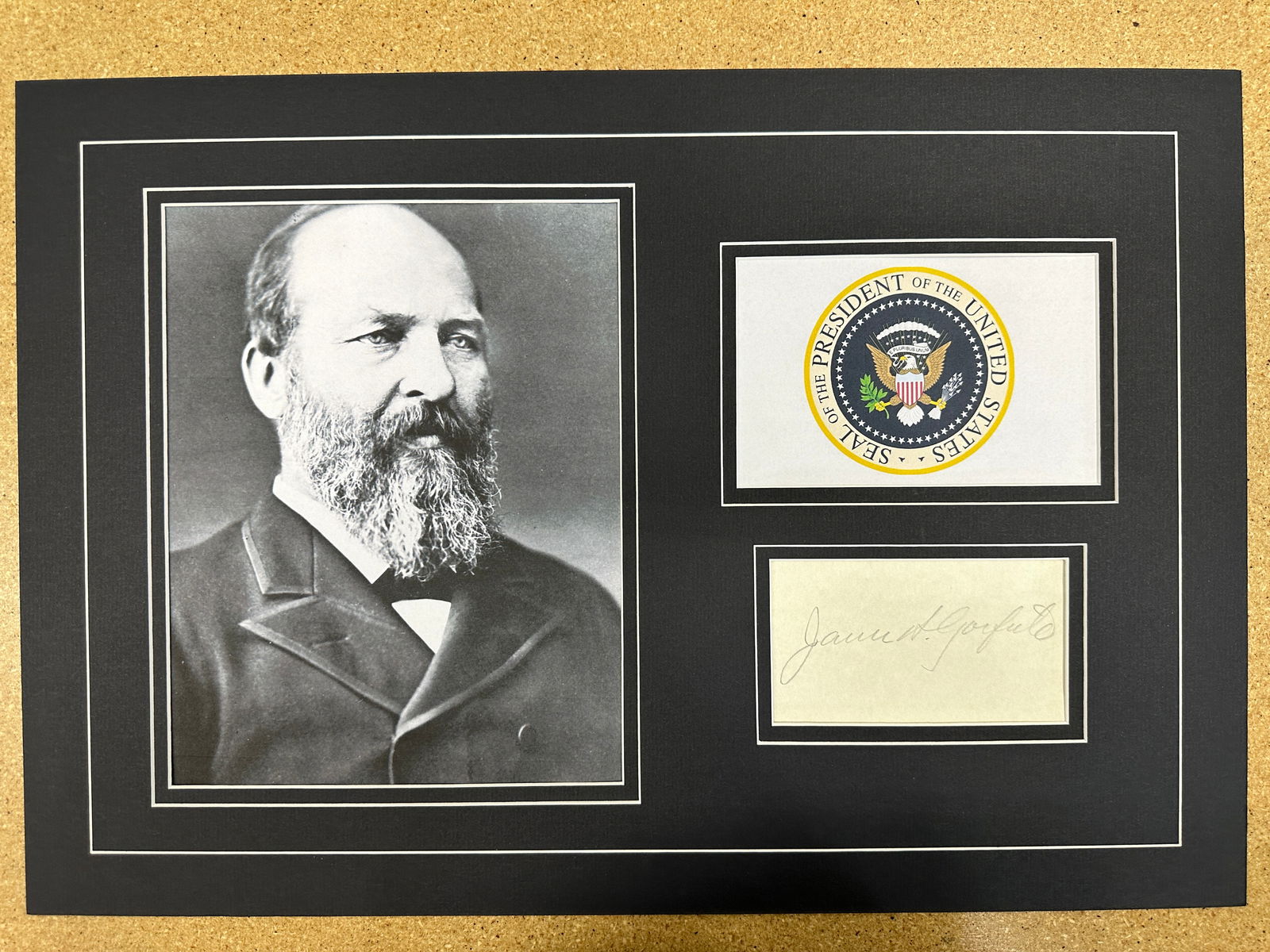 James A. Garfield matted signature display (1 of 1)