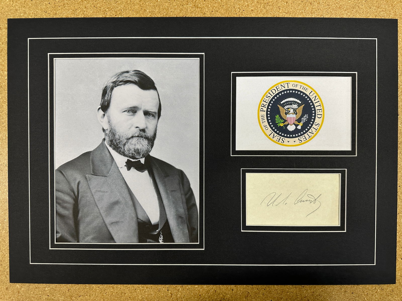 Ulysses S. Grant matted signature display (1 of 1)