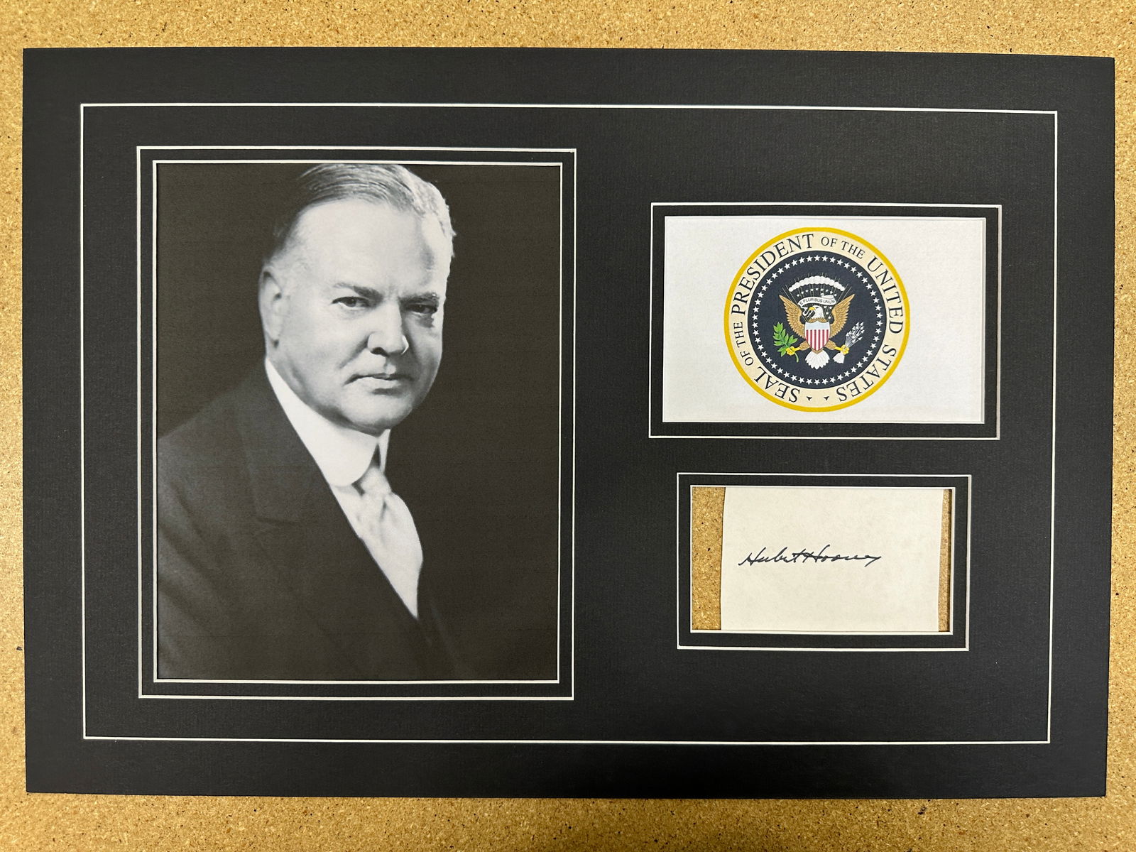 Herbert Hoover matted signature display (1 of 1)