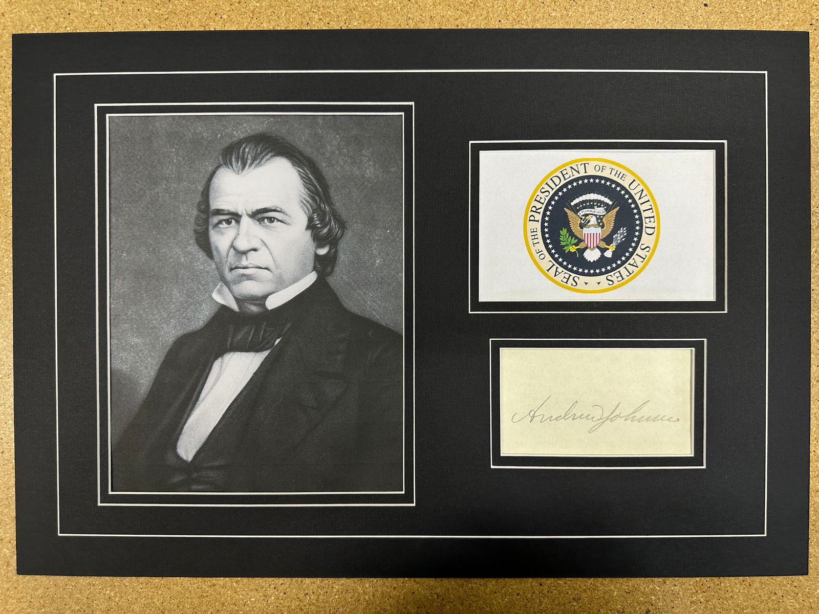 Andrew Johnson matted signature display (1 of 1)