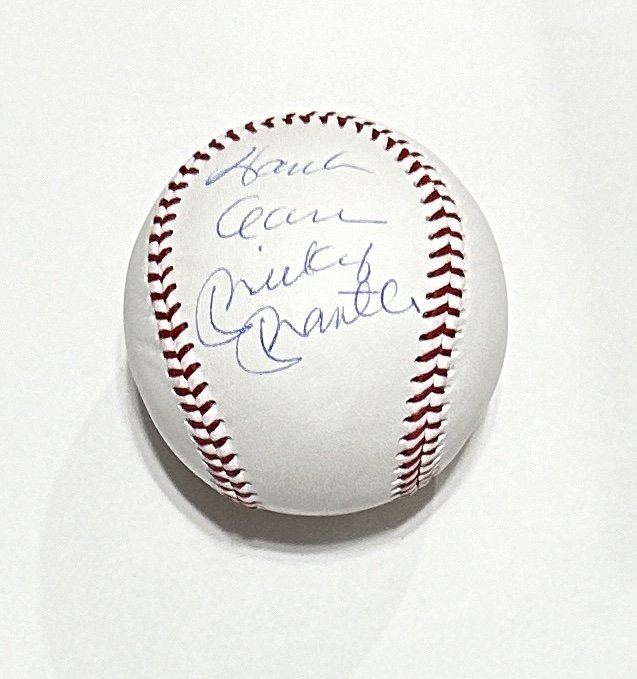 Hank Aaron Mickey Mantle Autographed Baseball (1 of 1)