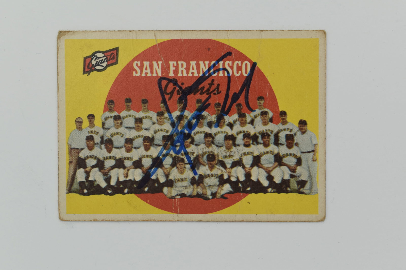 Willie Mays autographed vintage Topps Giants card (1 of 1)