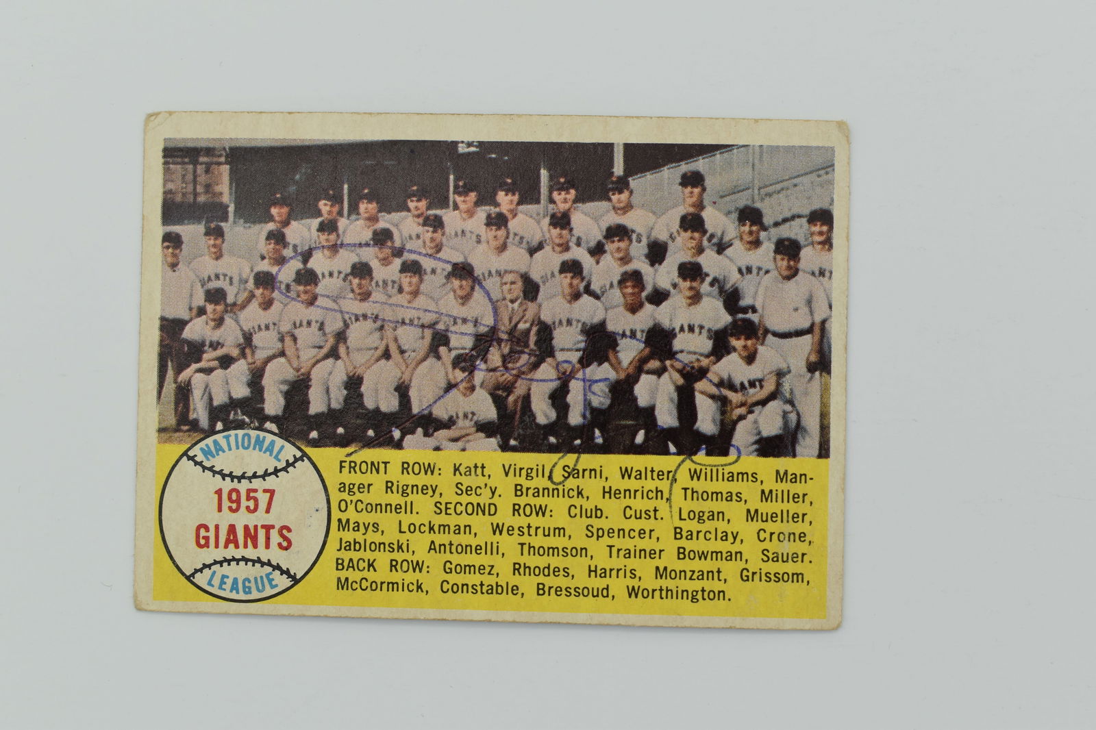 Willie Mays autographed vintage Topps card (1 of 1)