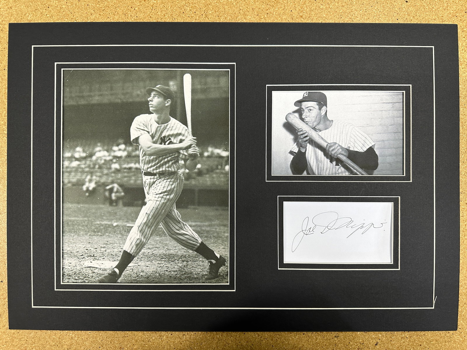 Joe DiMaggio matted autograph and photo display (1 of 1)