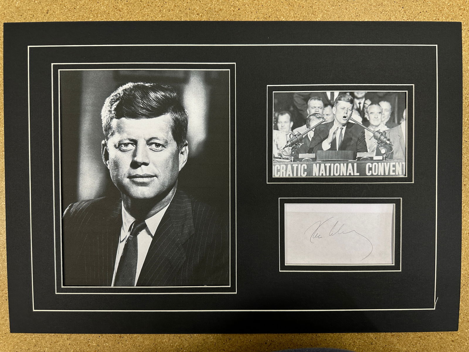 John F. Kennedy matted autograph and photo display (1 of 1)