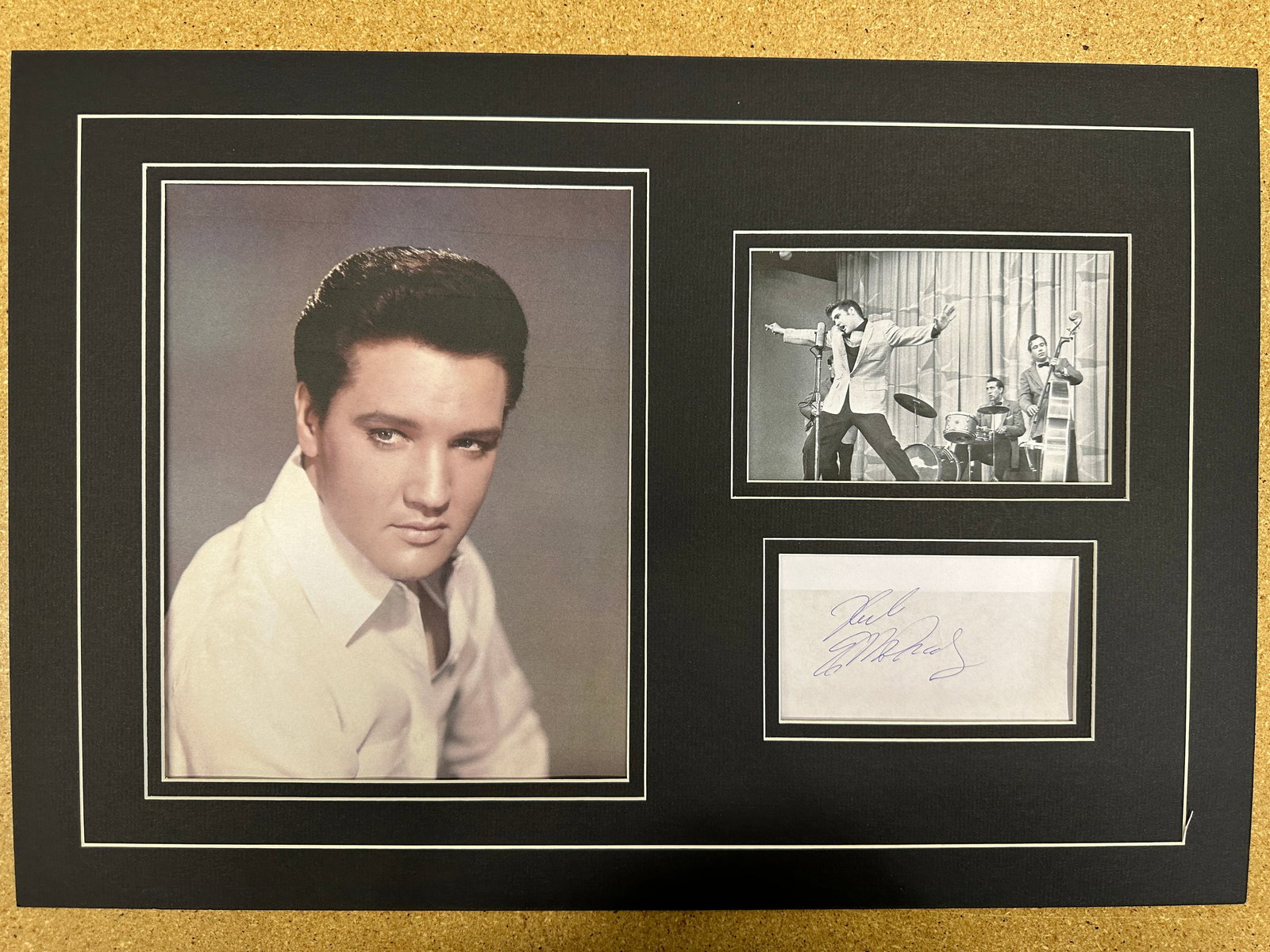 Elvis Presley matted autograph and photo display (1 of 1)