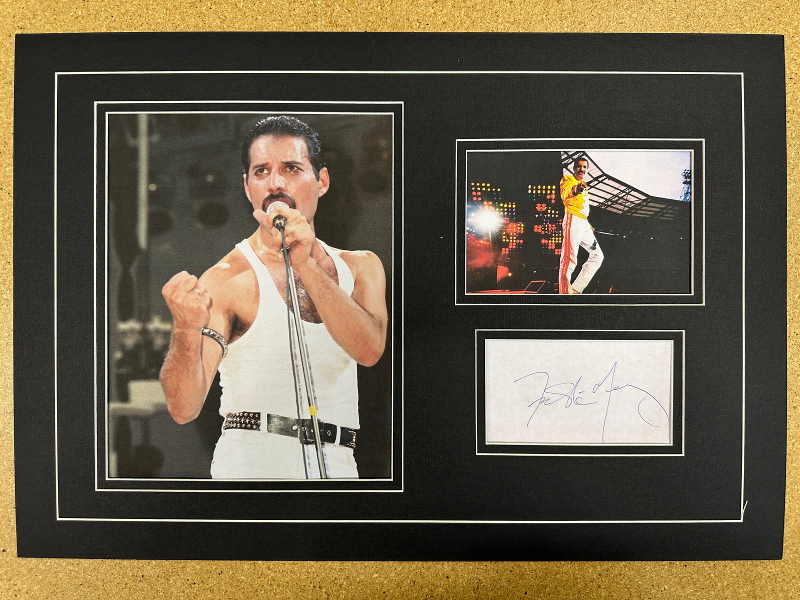 Freddie Mercury matted autograph and photo display (1 of 1)