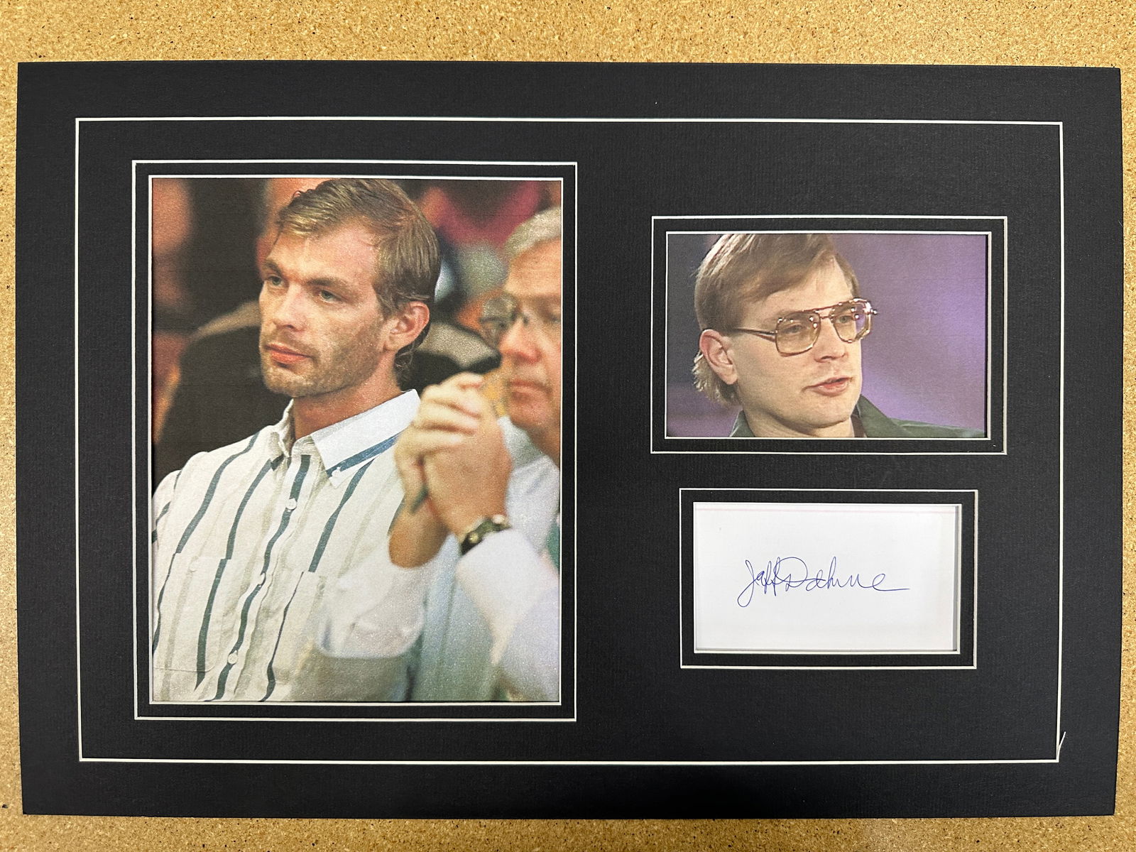 Jeffrey Dahmer matted autograph and photo display (1 of 1)
