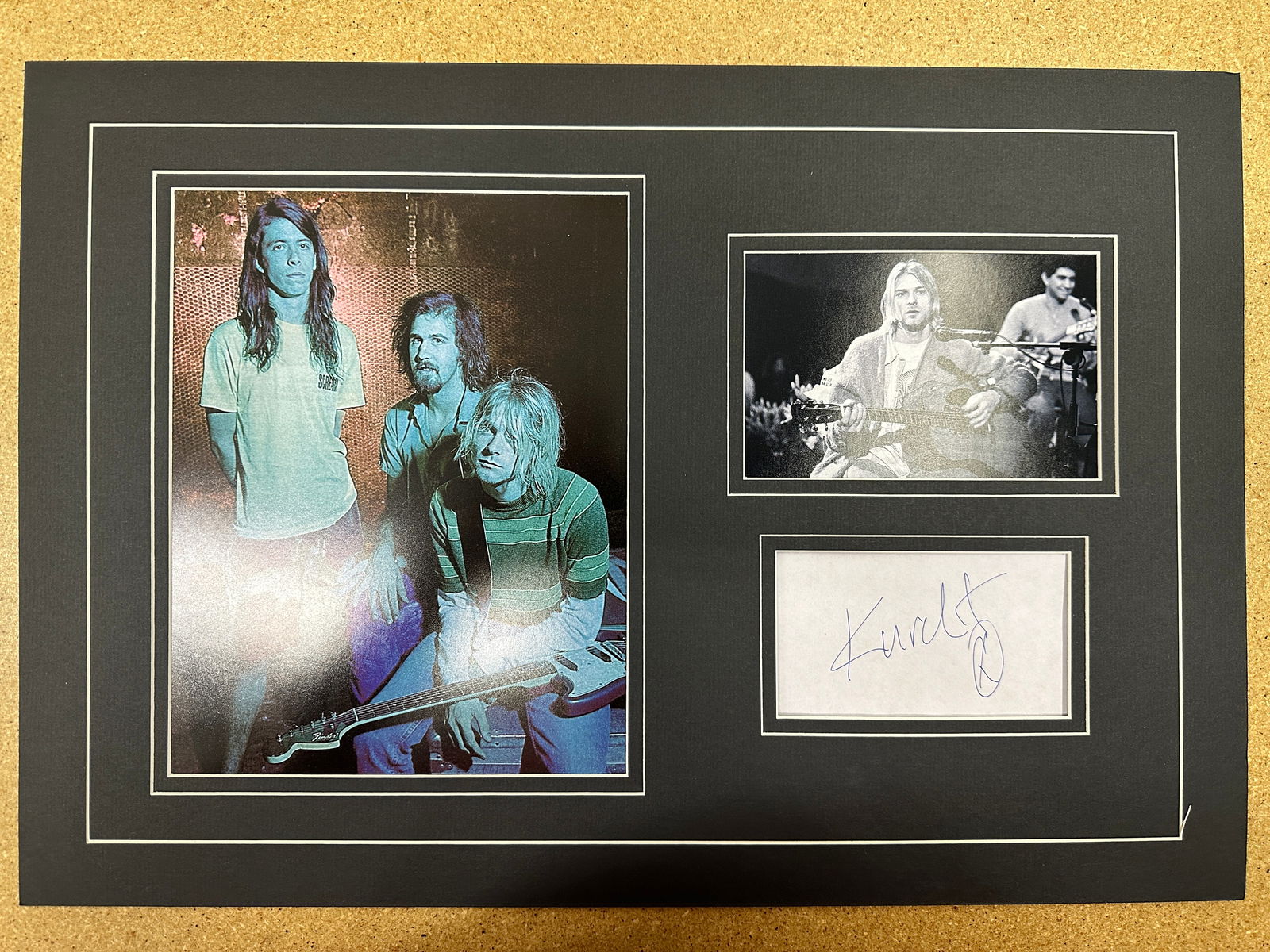 Kurt Cobain matted autograph and photo Display (1 of 1)