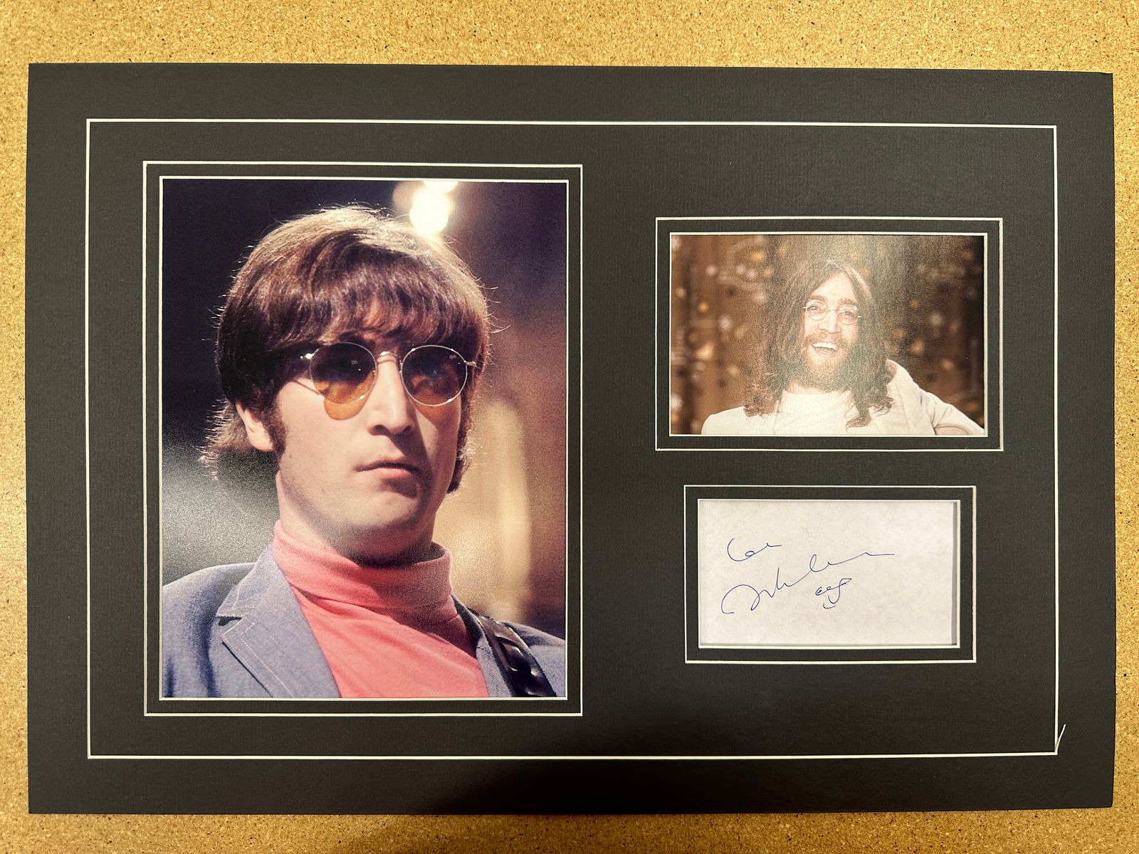 John Lennon matted autograph and photo Display (1 of 1)