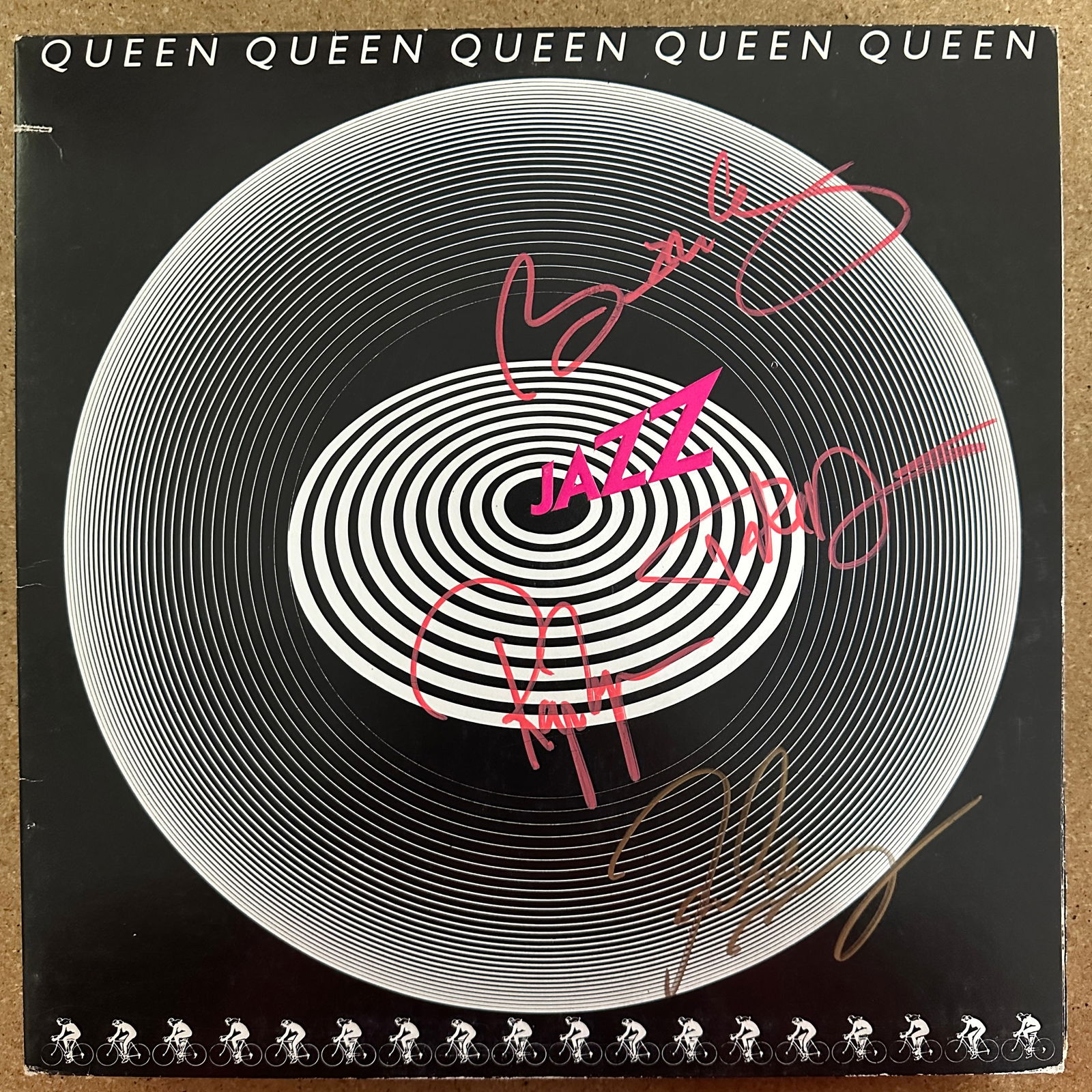 Queen autographed Jazz album cover (1 of 1)