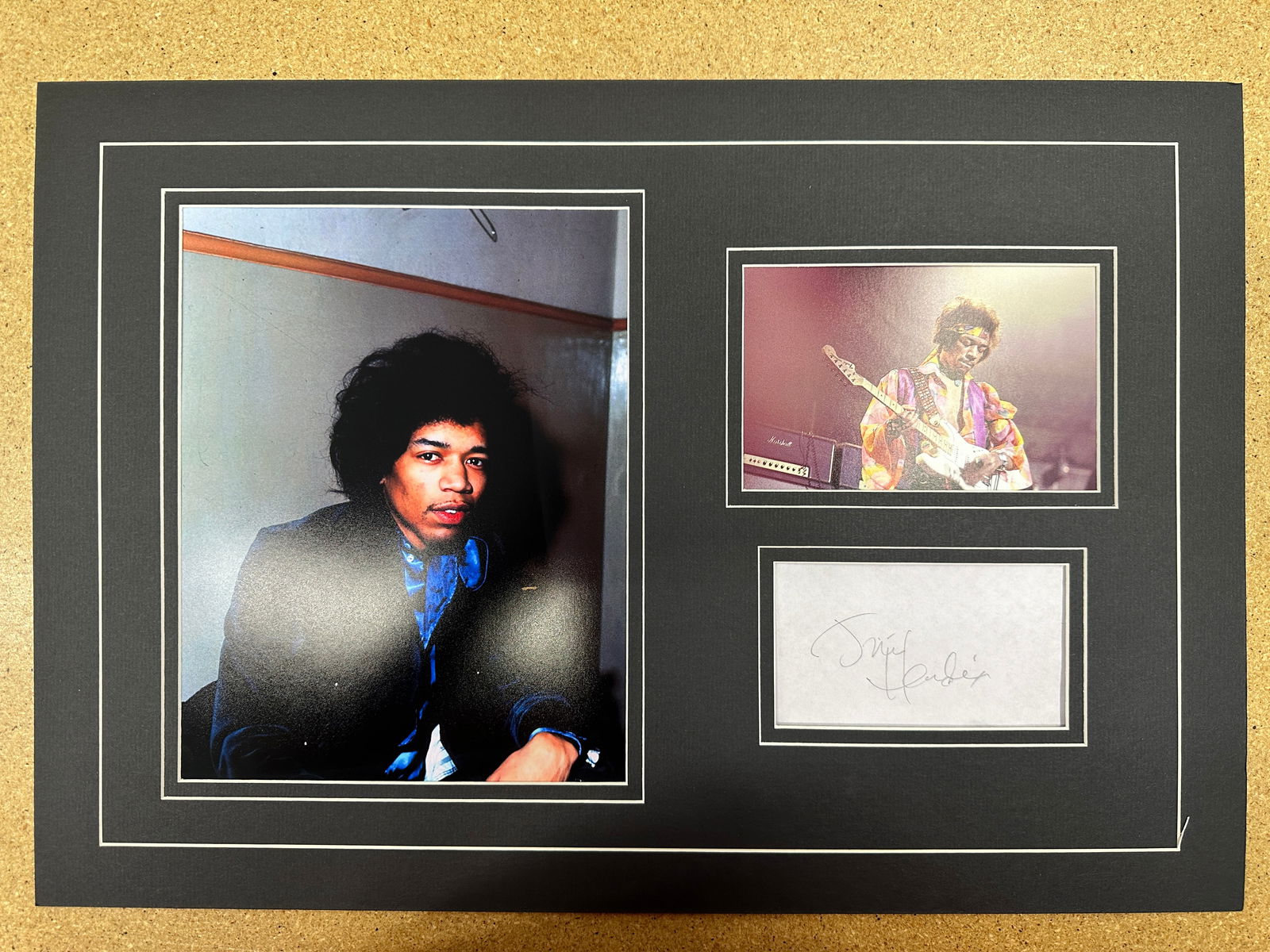 Jimi Hendrix matted autograph and photo Display (1 of 1)