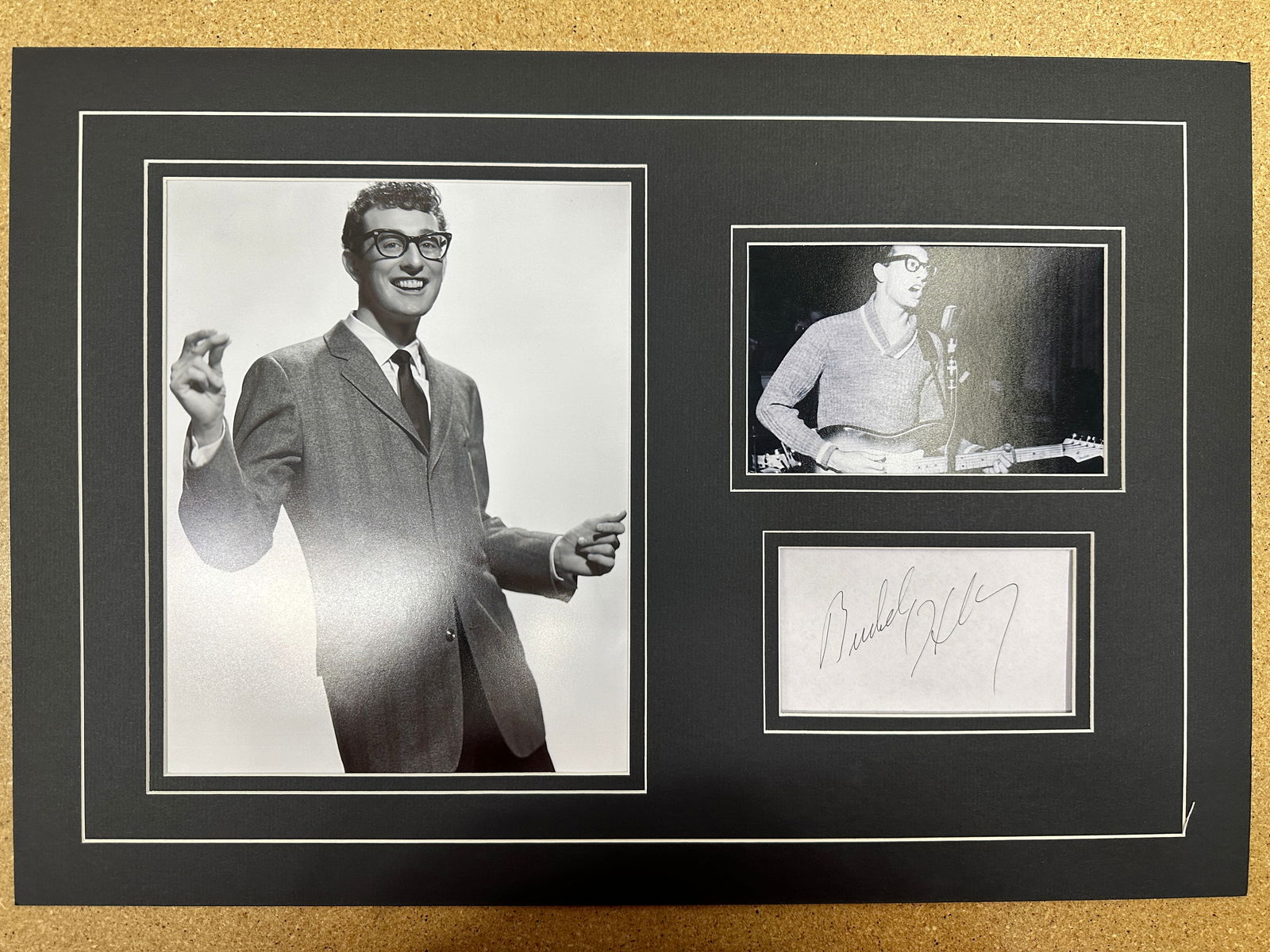 Buddy Holly matted autograph and photo Display (1 of 1)