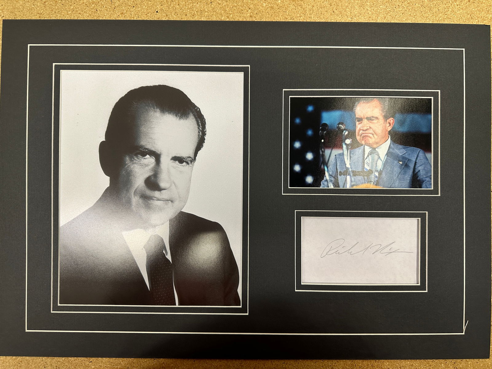 Richard Nixon matted autograph and photo Display (1 of 1)