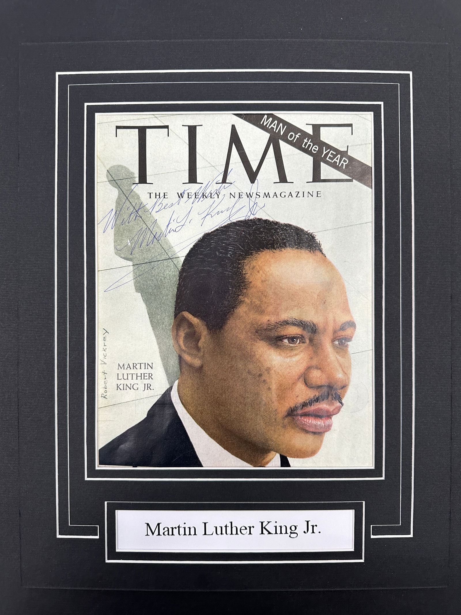 Martin Luther King Jr. matted autographed Time magazine cover (1 of 1)