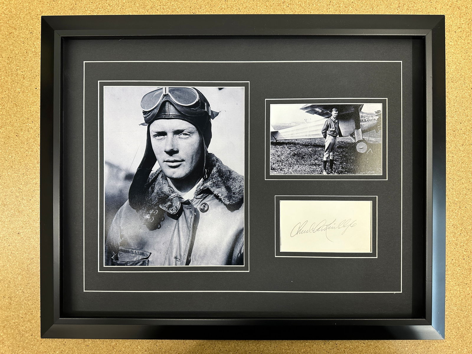 Charles Lindbergh matted autograph & photo Display (1 of 1)